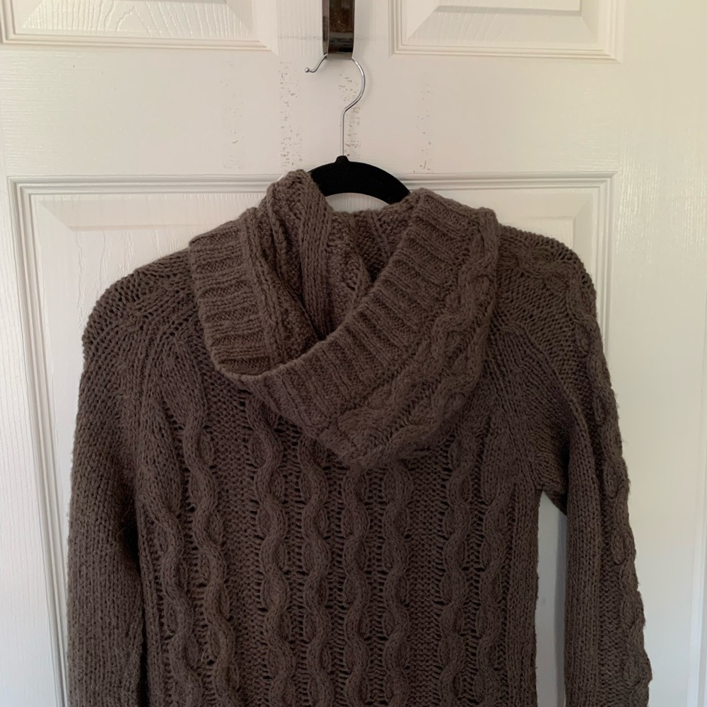 Cozy Brown Cable Knit Cardigan - Picture 8 of 15